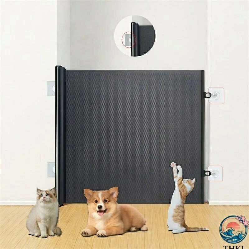 Other - 【全品5%ポイント】巻き取り式ベビーペット兼用ゲート 階段玄関伸縮安全仕切り柵