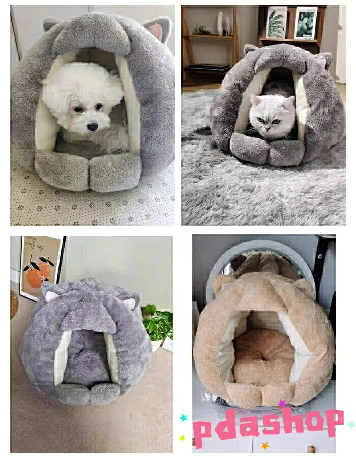 PDA shopの【全品5%ポイント】ペットハウス ドーム型 犬猫兼用ベッド 秋冬防寒 ふわふわ肌触り良し｜アングル2