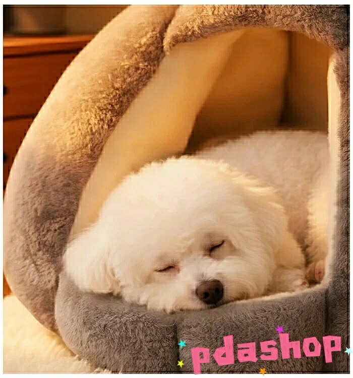 PDA shopの【全品5%ポイント】ペットハウス ドーム型 犬猫兼用ベッド 秋冬防寒 ふわふわ肌触り良し｜アングル3