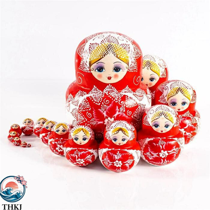 PDA shopの【全品5%ポイント】マトリョーシカ ロシア クリスマス 人形 民芸品 土産物 手作り人形 手描き オブジェ インテリア 雑貨 洋風 ギフト インテリア雑貨 北欧雑貨 伝統工芸 おもちゃ 飾り 誕生日 キッズ 子供部屋 ハロウィン クリスマス｜アングル3