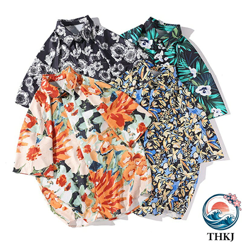 乐天商城 - 【全品5%ポイント】半袖シャツ メンズ 花柄 アロハシャツ シャツ ややストレッチ 大きいサイズ オーバーサイズ カジュアルシャツ プリント おしゃれ トップス 春 秋 夏 ゆったり