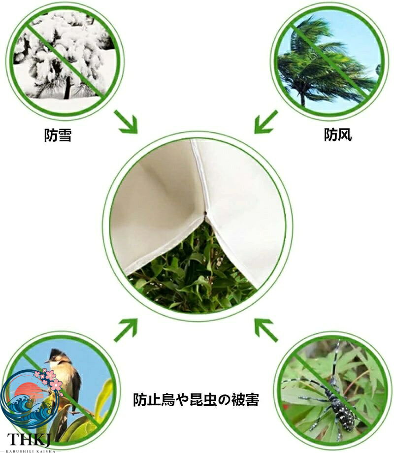 【全品5%ポイント】植物 保護カバー 2 点セット 不織布 植物保温ネット ジッパー付...