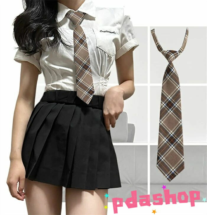 【全品2点で5%OFF】10タイプお選べる ネクタイ JK制服 スクール 無地 チェック柄 ストライプ柄 制服ネクタイ レディース 女の子 小学生 中学生 高校生 女性 ネク