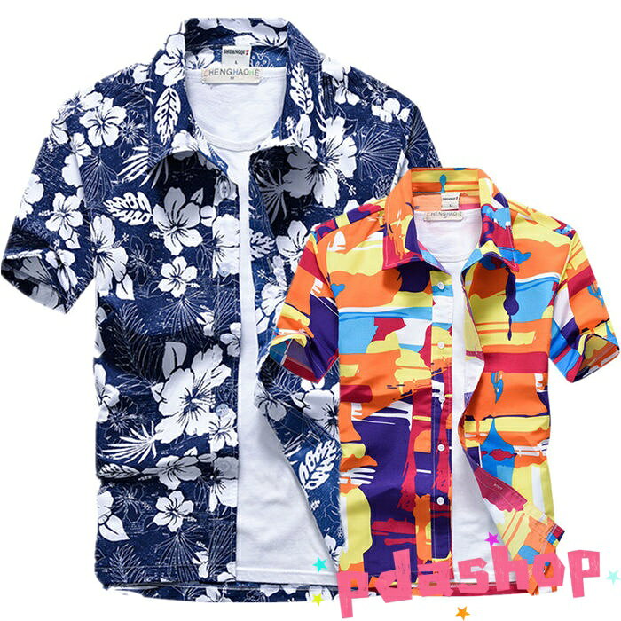 【全品2点で5%OFF】アロハシャツ メンズ 大きいサイズ 半袖 細身 開襟シャツ THKJ 春服 夏服 柄シャツ ビーチシャツ 夏 ハワイシャツ ハワイ風 リゾート