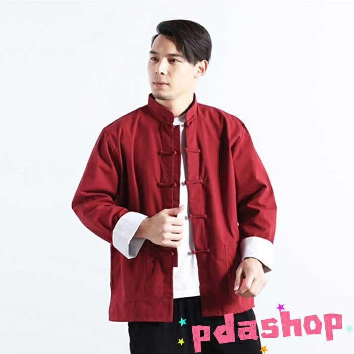【全品2点で5%OFF】シャツ メンズ カジュアルシャツ 長袖シャツ リネンシャツ THKJ 麻 麻混 チャイナ服 チャイナボタン シャツジャケット カジュアル 薄手