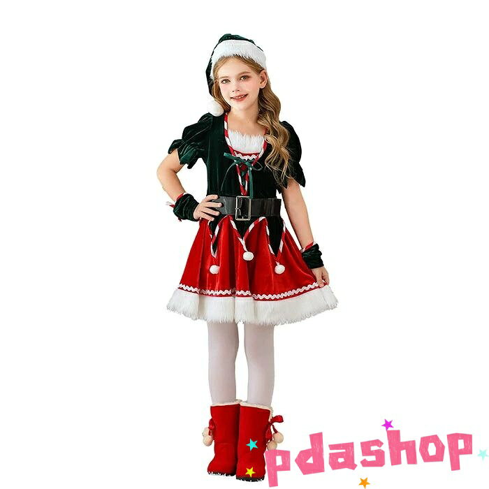 【全品5%ポイント】サンタ コスチューム キッズ 女の子 半袖 ワンピース 帽子 サンタクロース 衣装 子供 子ども サンタ服 コスプレ クリスマス 人気 — vista 2