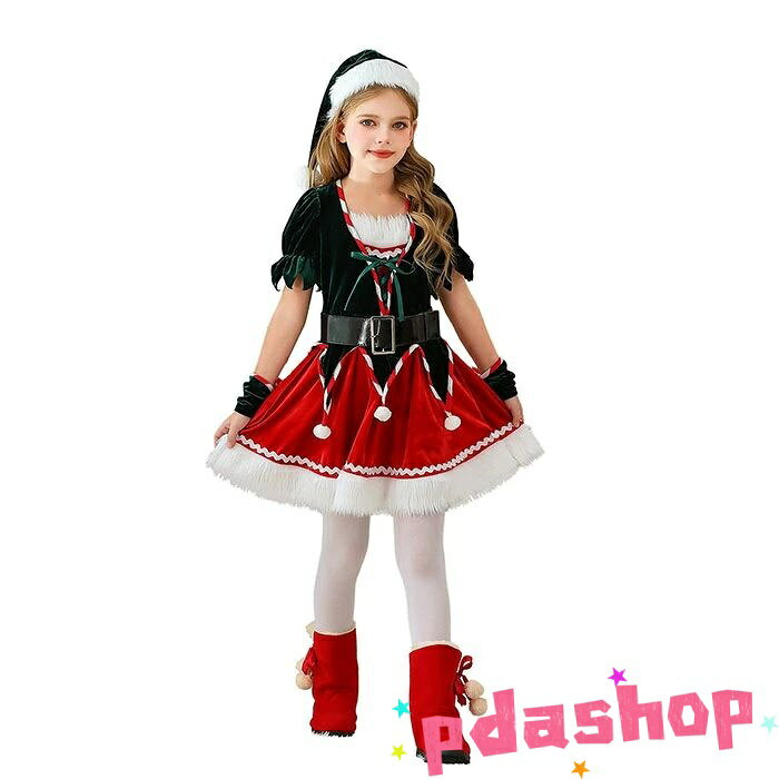 【全品5%ポイント】サンタ コスチューム キッズ 女の子 半袖 ワンピース 帽子 サンタクロース 衣装 子供 子ども サンタ服 コスプレ クリスマス 人気 — vista 3
