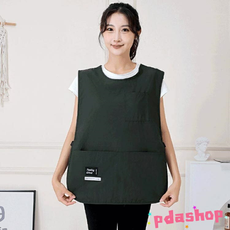 【全品2点で5%OFF】エプロン レディース メンズ ショート丈 バックル付き THKJ ポケット付き シワになりにくい 動きやすい ゆったり カフェエ トリミング 2