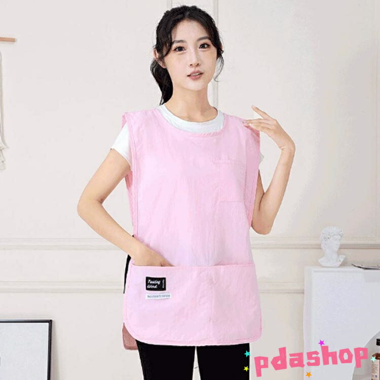 【全品2点で5%OFF】エプロン レディース メンズ ショート丈 バックル付き THKJ ポケット付き シワになりにくい 動きやすい ゆったり カフェエ トリミング 3