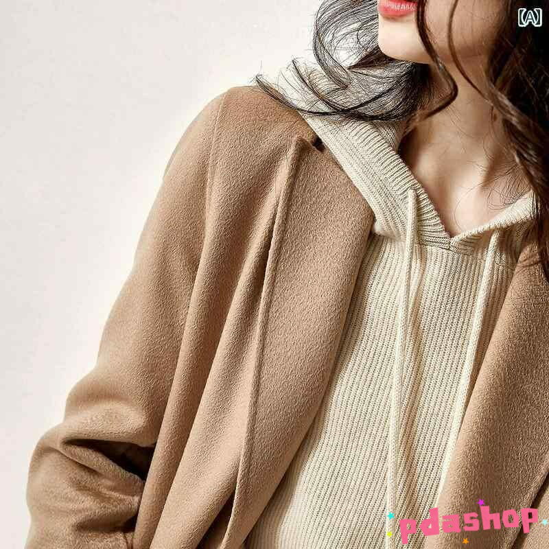 【全品2点で5%OFF】パンツ フード付き トップス 女性用 コート 付き セーター 秋冬