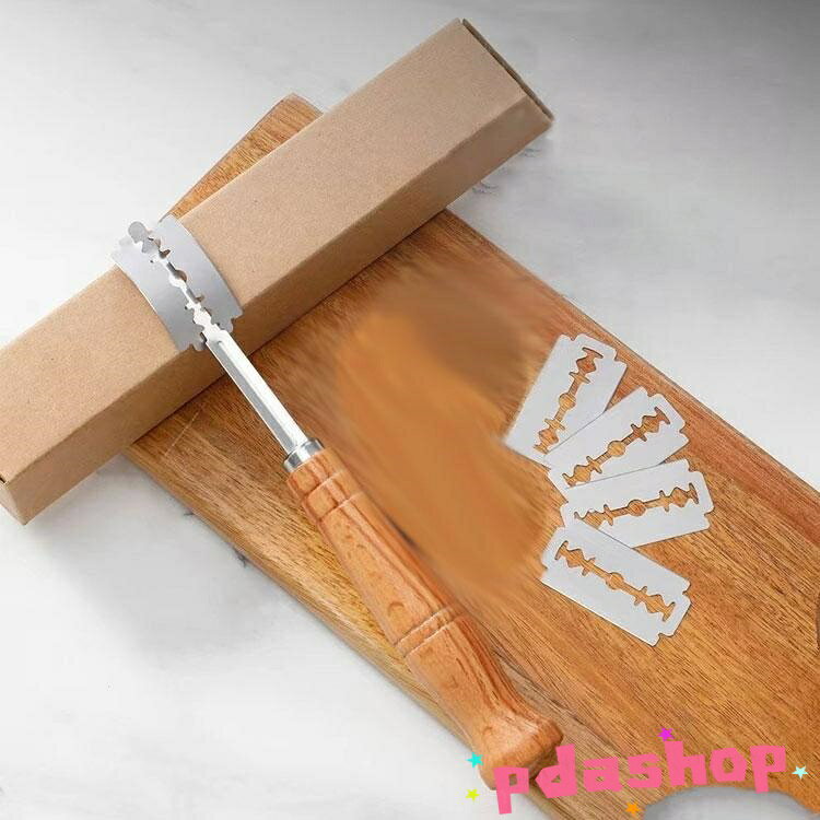 【全品5%ポイント】5ブレード パンナイフ 替え刃 パン切りナイフ クープナイフ ナイフ パン切り ステンレス製 生地分割ナイフ 革ケース付 キッチン用品 2