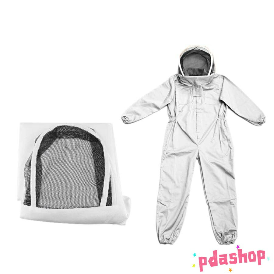 【全品2点で5%OFF】養蜂用 蜂防護服 ハチ防護服 防護服 養蜂器具 スズメバチ 防護服 蜂防護服 作業服 上下セット 手袋付き 養蜂ジャケットベール フェイスネット付 蜂除け 蜂巣 害