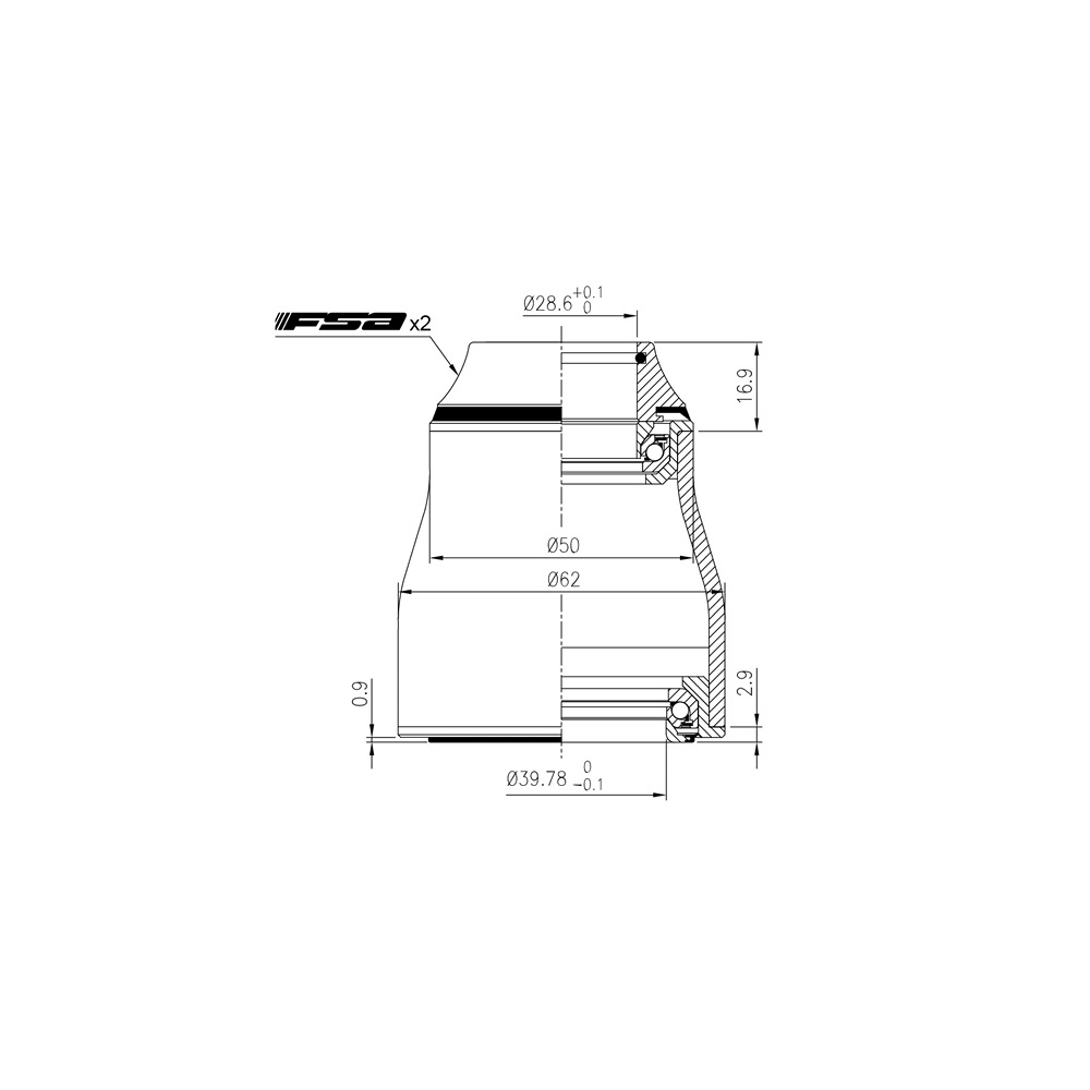 ポディウム公式楽天市場店の【公式ストア】エフエスエー ヘッドセット NO.57E 8mm alloy 1-1/8 1.5｜アングル2