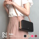 dudubags お財布ショルダー スマホショルダー ブラック ピンク 牛革 大人 かわいい お財布ポシェット レザー レディース 横型 【正規品】 ●(4)