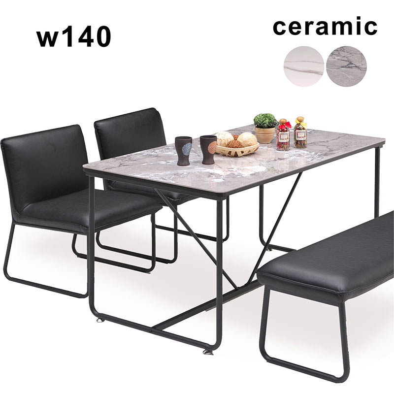 セラミックダイニングテーブルセット...