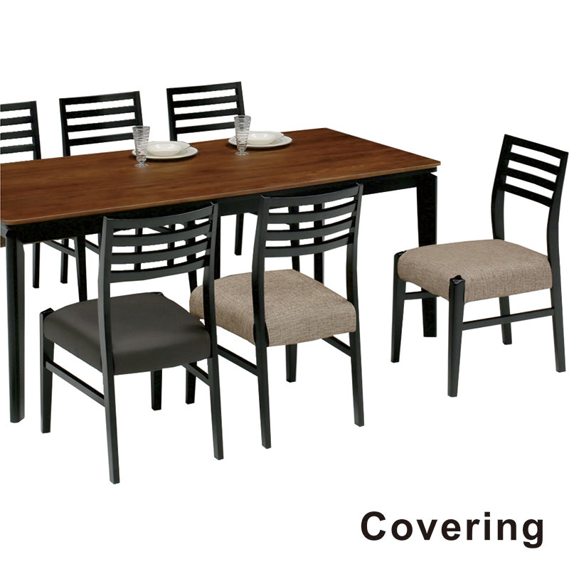 北欧 ダイニングテーブルセット 無垢材 6人掛け 180センチ 180×90 ウォールナット ダイニングテーブル 無垢 ダイニングチェア カバーリング ファブリック 合皮レザー ダイニングテーブル 7点セット 北欧スタイル おしゃれ シンプル カジュアル モダン