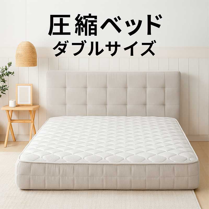 樂天商城 - 【マラソン期間中全品ポイント10倍】圧縮梱包ベッド ダブル 北欧風ベッドフレーム おしゃれグレーファブリック Dサイズ 簡単搬入対応 北欧スタイル