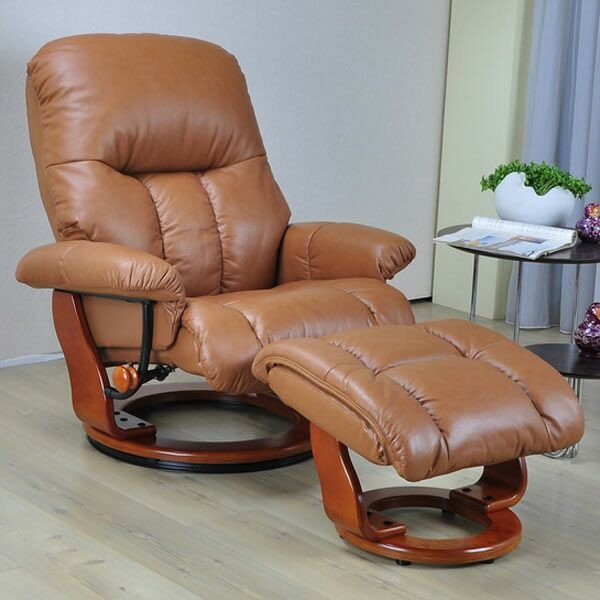 パーソナルチェアー 1人掛け 一人掛け リクライニングチェアー オットマン付 リクライニング機能付 本革 革使用 モダン 北欧 送料無料