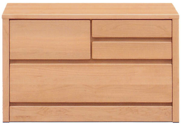 Side Chest - 日本製 幅80cm 2段 チェスト タンス ローチェスト 完成品 アルダー材 天然木 無垢 木製 引き出し フルオープンレール付き ナチュラル ダークブラウン 選べる2色 奥行き45cm 高さ48cm 整理たんす 自然オイル塗装 ワンルーム 衣類収納 大川家具 シンプル 送料無料