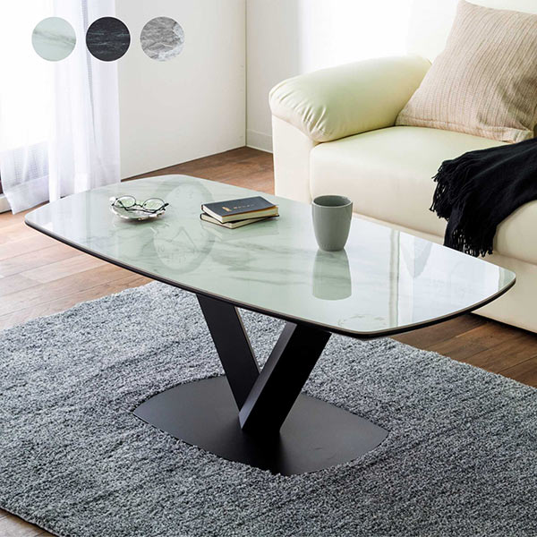 【マラソン期間中全品ポイント10倍】セラミック センターテーブル リビングテーブル 幅120cm ローテーブル 高さ45cm グレー ブラック ホワイト 選べる3色 白 黒 モノトーン インテリア スタイリッシュ オシャレ モダン 長方形 120×60 送料無料