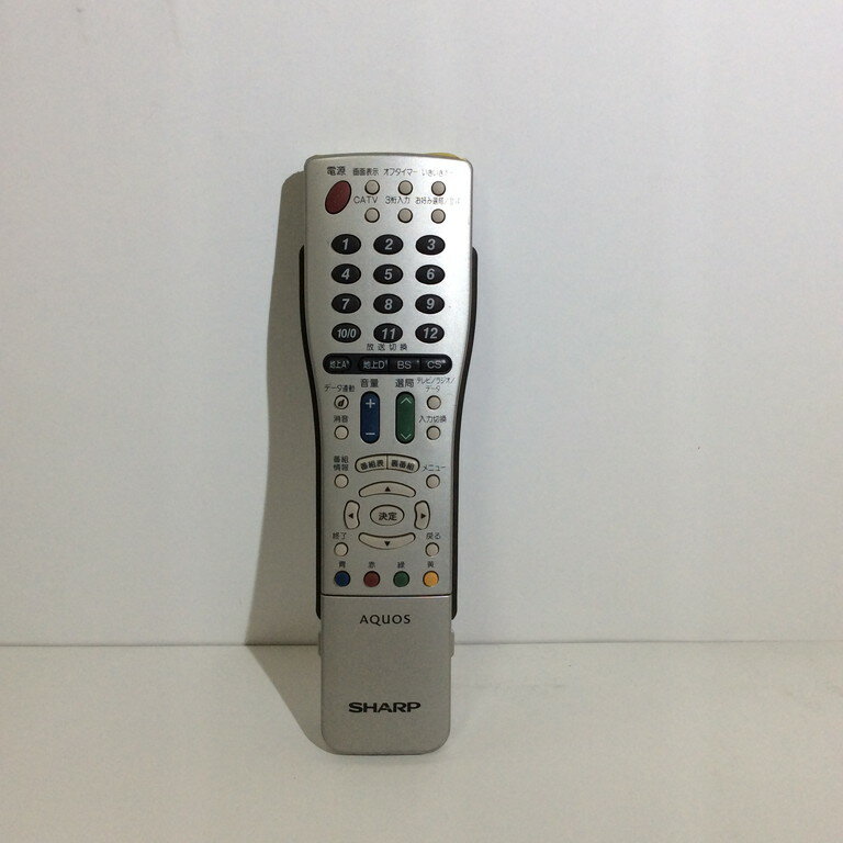 【中古】テレビ リモコン シャープ SHARP GA366WJSA　※左右のモール(飾り)がありません。