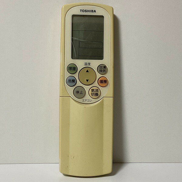 【中古】エアコン リモコン TOSHIBA　東芝 WH-F1S 　裏日焼け