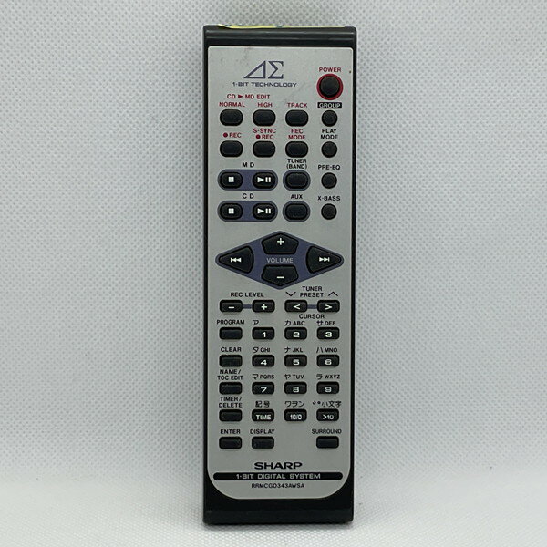 【中古】オーディオ リモコン SHARP　シャープ RRMCG0343AWSA