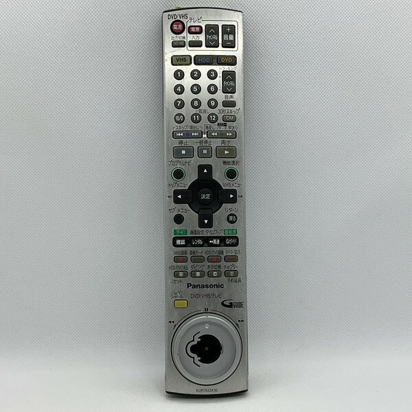 【中古】DVD　VHS リモコン Panasonic　パナソニック EUR7632X30 ダイヤルなし
