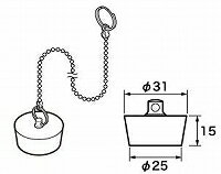 【純正品・新品】 【パナソニック】　Panasonic　バスルーム　ゴム栓(Φ31×Φ25 高15 チェーン800)　RLXG..