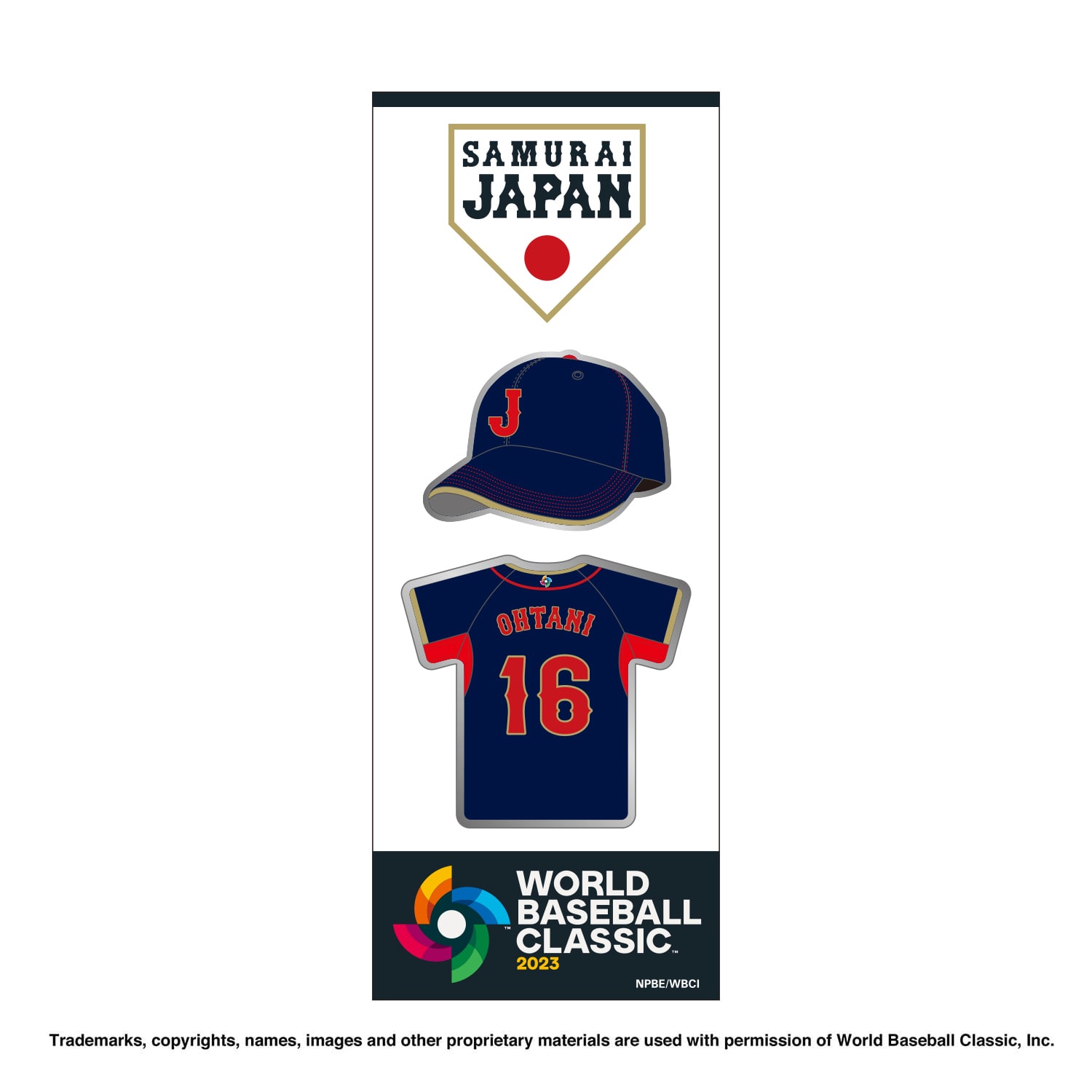 2023 WBC 選手 ユニフォーム 大谷翔平 16番 型 ピンバッジ ( ビジター )