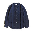 Manual Alphabet マニュアル アルファベットLOOSE FITWRINKLE LINEN BAND COLLAR SHIRTシャツ トップスメンズ レディース