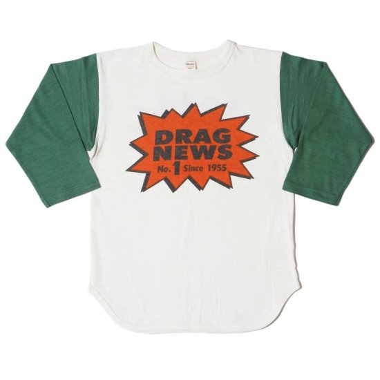 WAREHOUSE & CO.Lot 4800 7分袖ベースボールT DRAG NEWSウエアハウス Tシャツ7分袖 プリントメンズ レディース　春服