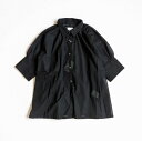 Honnete オネットHALF SLEEVE GATHER SHIRT100S Boiled Cottonシャツ ブラウス