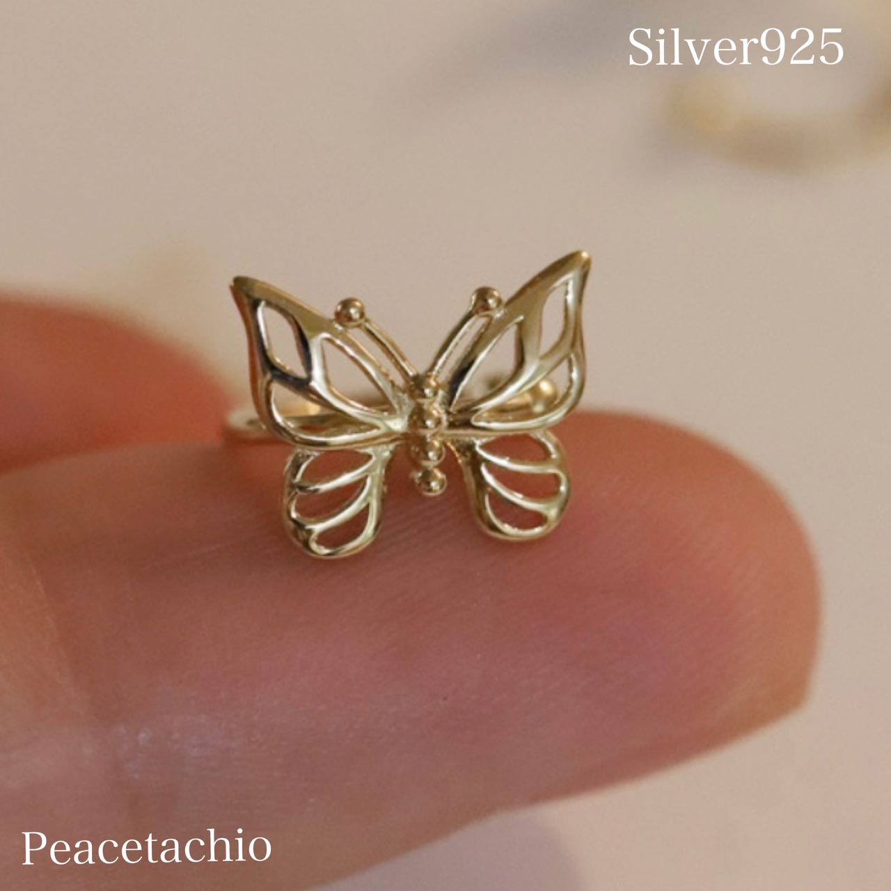 【金属アレルギー対応】 セカンドピアス イヤカフ イヤーカフ ノンホール Silver925 シルバー ゴールド 14Kコーティング バタフライ 蝶ギフト ケー...