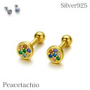 \0のつく日!限定価格/《金属アレルギー対応》Silver925 S925 つけっぱなしピアス 約5mm カラフル 個性的 小さめ ミニサイズ セカンドピアス 外れにくい ニッケルフリー ボールキャッチ 〈シルバー925/2色〉