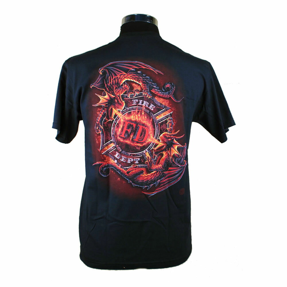 【5/25限定 確率1/2 最大100％P還元】Dragon Fear No Evil 消防Tシャツ SH