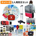防災セット 1人用 40L ビッグリュック キャリーカート付き 防災グッズ 防災士監修 ファーストエイドキット 避難グッズ 地震対策 トイレ 非常食 ランタン ラジオ 長期保存水 充電器 防災 警戒レベル5 EVERSAFE L5BRCR01