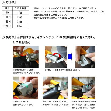 ライフジャケット 【ウエスト ベルトタイプ・ポーチタイプ】 24g自動膨張式交換ボンベキット EYSON エイソン（救命胴衣 ライフベスト フリーサイズ フィッシング 夜釣り 海水浴 シュノーケリング カヌー ボート 水難事故 洪水）