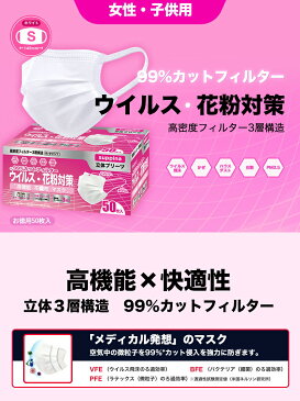 プレミアム マスク 小さめ 女性用 子供用 2000枚 (50枚x40箱) 3層 不織布 マスク 階段プリーツ 小顔用 suppina 99%ウイルスカットフィルター 耳が痛くならない ごども用 小学生 女性大人用 ちいさめ 小さいサイズ 使い捨てマスク サージカル 在庫あり 即納 送料無料
