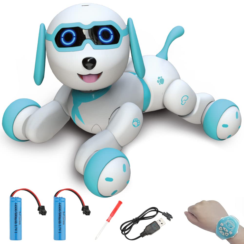 ロボット犬 リモコンロボット スタントドッグ プログラム可能 犬のロボット おもちゃ ペット 家庭用ロボット USB充電可能 時計リモコン遠隔操縦 自動デモ スマートロボット犬 クリスマスプレゼント おもちゃ 目ランプを持って 子供 男の子 女の子おもちゃ