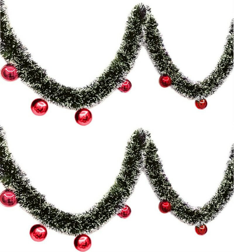 【2個セット】クリスマス 飾り クリスマスツリー 飾り 藤蔓 クリスマスリース ドア 装飾 壁掛け ガーランド クリスマス パーティー デコレーション装飾ボール付き フレキシブル ツリー 壁 DIY