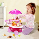 音と光の出る おままごと お店屋さんごっこ アイスクリームカート ショッピングカート 知育玩具 子供用 アイスクリーム セット 手押し車 なりきり遊び 女の子用 おままごとカート おかいものごっこ キッズ 幼稚園 保育園 お誕生日 贈り物 デザートカー