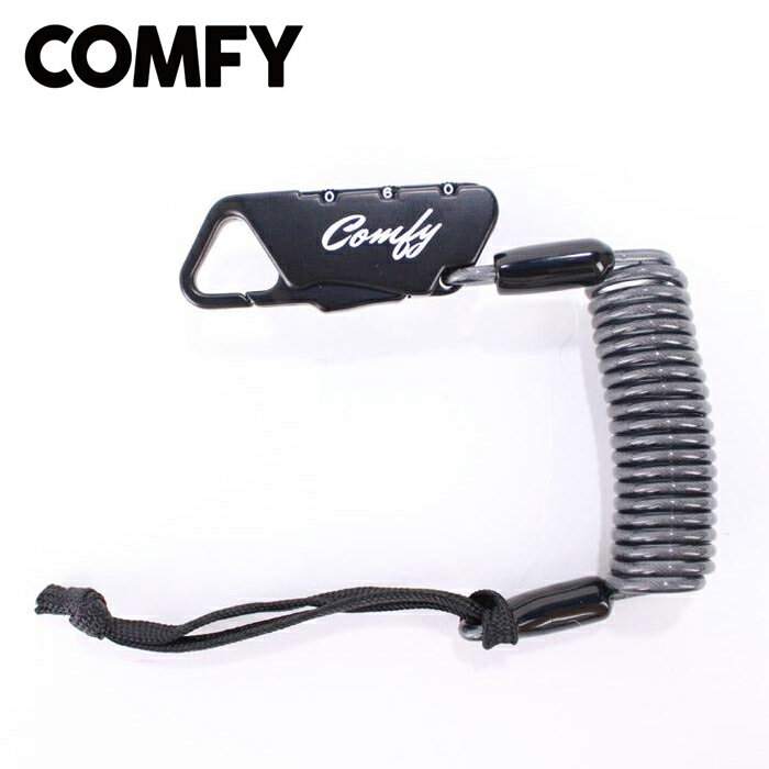 COMFY LEASH LOCK Black COIL CABLE LOCK SNOWBOARD SKI スノーボード スキー コンフィ リーシュロック リーシュコード コイル ケーブルロック ブラック