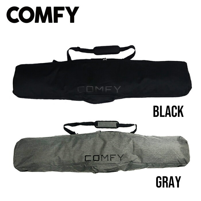 COMFY SIMPLE BOARDCASE Black Grey SNOWBOARD スノーボード コンフィ シンプル ボードケース ボードバッグ ブラック グレー3way 荷物をひとつにまとめたい！バスツアーが多い！背負って両手を自由に使いたい！ 「肩に掛ける」「背負う」「持つ」、持ち方が選べる3WAYケース！ ボードにビンディングを付けたまま収納・持ち運び。 大きな収納部に仕切りは無く、ブーツやウエアなどもまとめて入れられます。 外側には小物を収納できるポケット付き。 ●SIZE SM：150cm前後 (外寸／長さ151cm・幅34cm・端マチ10cm・中央マチ16cm) ML：163cm前後まで (外寸／長さ162cm・幅34cm・端マチ10cm・中央マチ16cm) ※生産時期によりロゴのデザインが異なる場合があります。