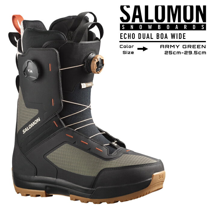 2022-23 SALOMON ECHO DUAL BOA WIDE Army Green-X スノーボード ブーツ サロモン エコー デュアル ボア ワイド アーミーグリーン ダブルボア 2023 BOOTS 日本正規品 予約商品