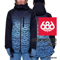 2023-24 686 WOMEN'S DREAM INSULATED JACKET Black Blue Ikat シックスエイトシックス ロクハチ スノーボードウェア ジャケット レディース ウィメンズ 2024 日本正規品