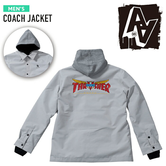 スラッシャー コーチジャケット メンズ 2023-24 AA HARDWEAR CO. COACH JACKET VENTURE White THRASHER Snowboards Wear ダブルエー ハードウエア コーチジャケット スラッシャー ベンチャー ホワイト 白 メンズ スノーボード ウエアー 2024 日本正規品