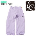 2023-24 AA HARDWEAR CO. GIRL 717 PANTS Purple Snowboards Wear ダブルエー ハードウエア ガール 717 パンツ パープル 紫 レディース スノーボード ウエアー 2024 日本正規品 【Details】 RELAXED FIT Waterproof:10,000mm Breathable:8,000g/m2/24hr 2 LAYER SECTION SEAM SEALING DUPONT TEFLON COATING 3-D CUTTING FIT ・ウエストゲーター ・裾ドローコード ・ブーツフック Black Beige Purple Off White