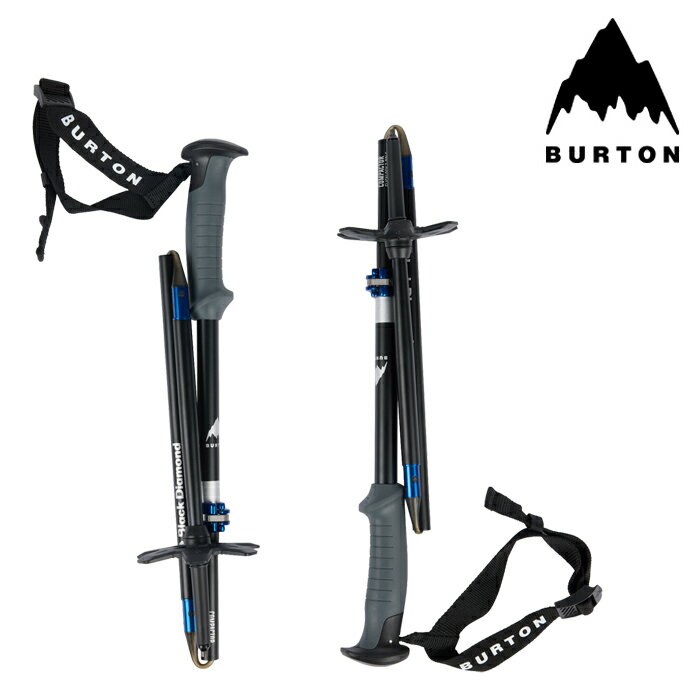 2023-24 BURTON BURTON X BLACK DIAMOND COMPACTOR POLES Black/Blue バートン ブラックダイヤモンド コンパクターポール ブラック スノーボード 2024 日本正規品