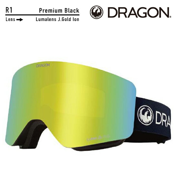 2023-24 DRAGON R1 Premium Black Lumalens J.Gold Ion ドラゴン ブラック スキー スノーボード ゴーグル 2024 日本正規品